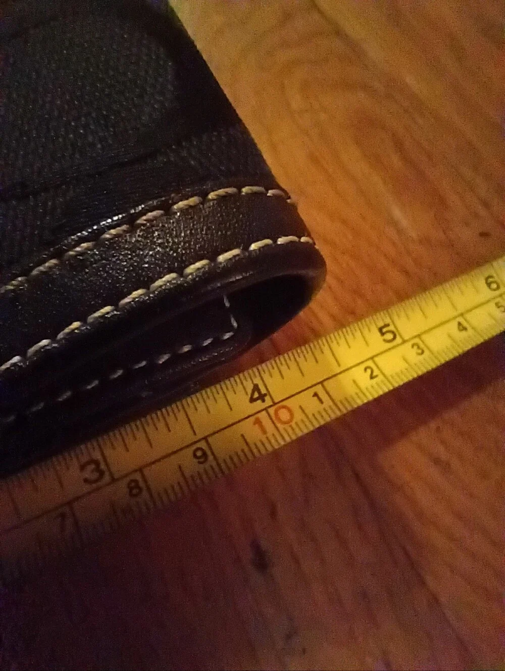 coach black signature logo trifold leather wallet